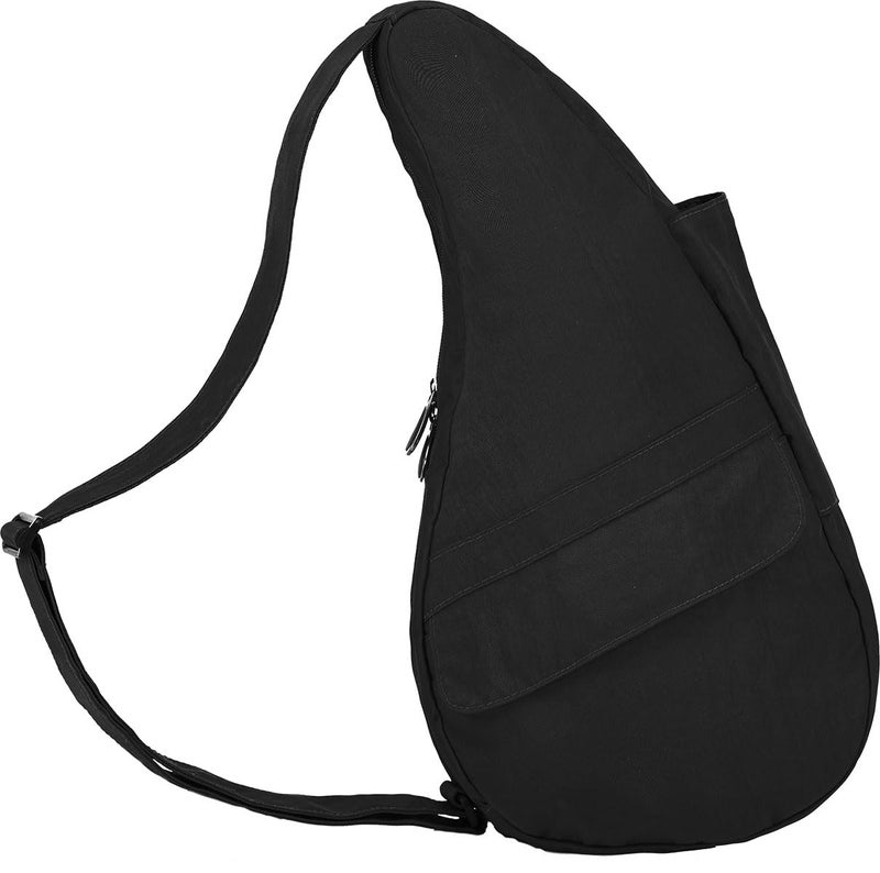 AmeriBag 15" Nylon Healthy Back Bag Ergonomic Crossbody Sling for Everyday Use, Travel & Walking Comfort (Black) - Image 2